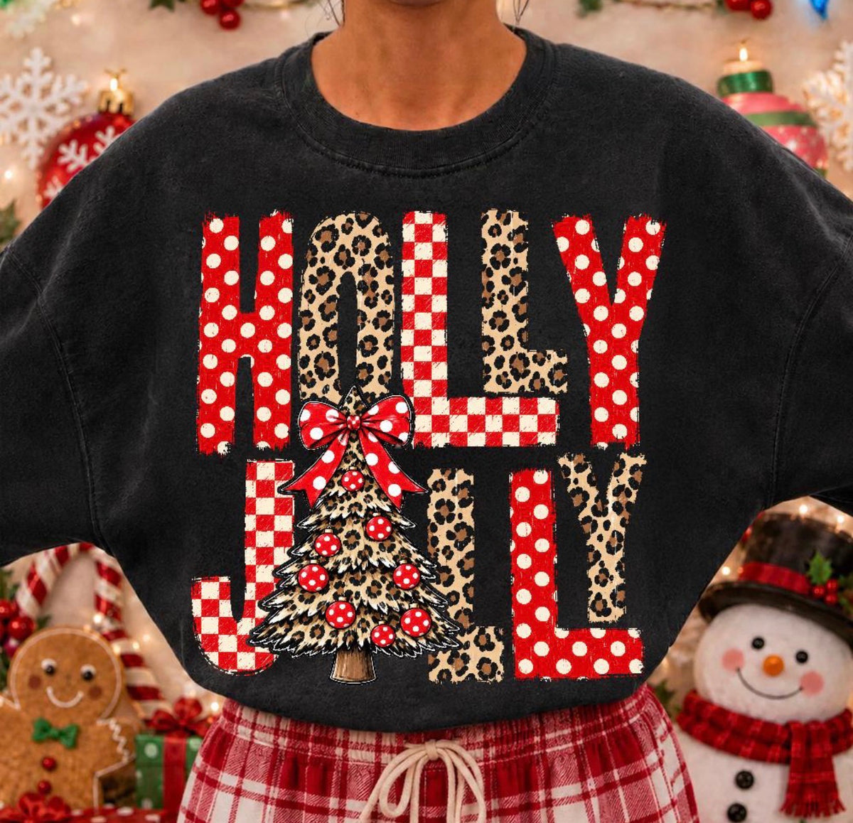 Holly Jolly Red & Leopard -DTF