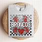 Baseball Mascots Faux Embroidery Checkered Sequins -DTF