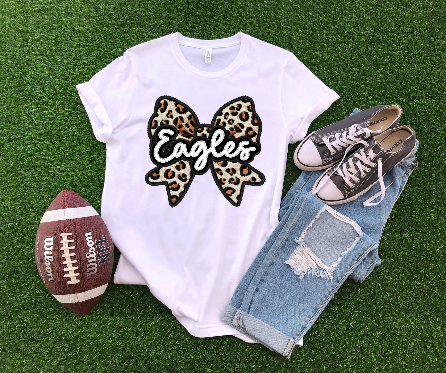 Eagles leopard bow-DTF