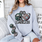 Go Eagles helmet footfall faux sequin front (FRONT OF SHIRT & 1-SLEEVE COMBO-helmet football sleeve)-DTF
