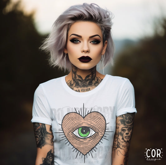 Green Eye Heart - DTF
