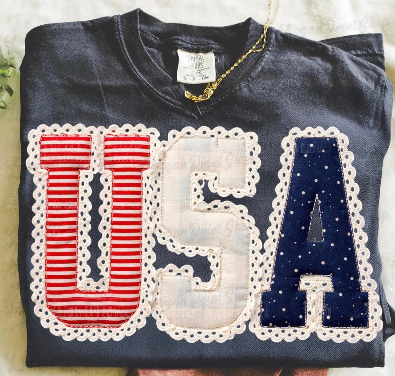 USA lace lined-DTF&UV