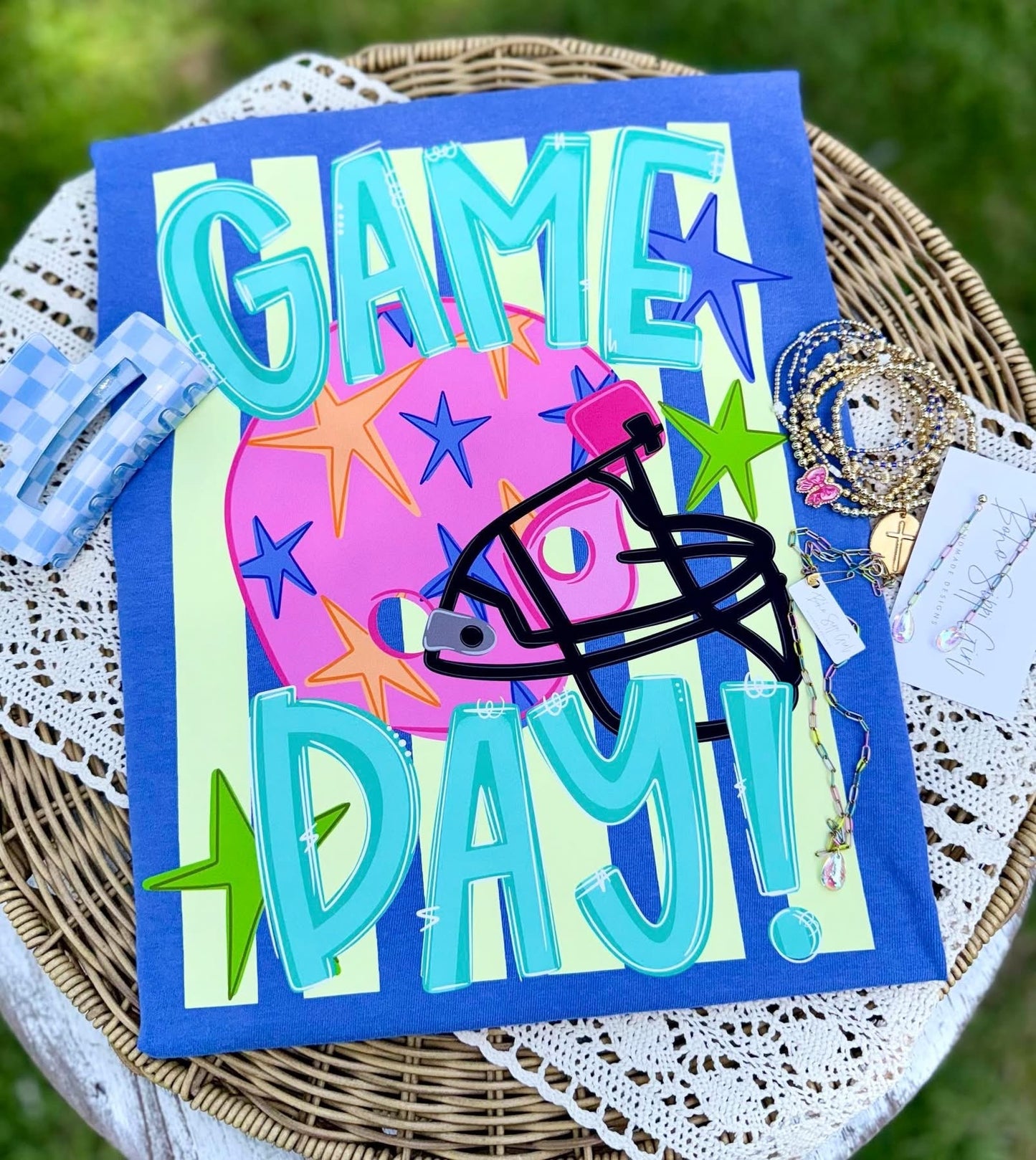 Game day helmet with stars-DTF DEAL