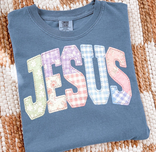 Jesus faux embroidery -DTF&UV