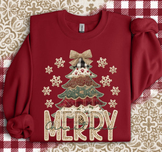 Merry Christmas Faux Embroidery
Tree-DTF&UV