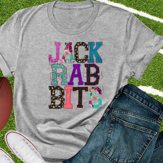 Jack rabbits appliqué words-DTF