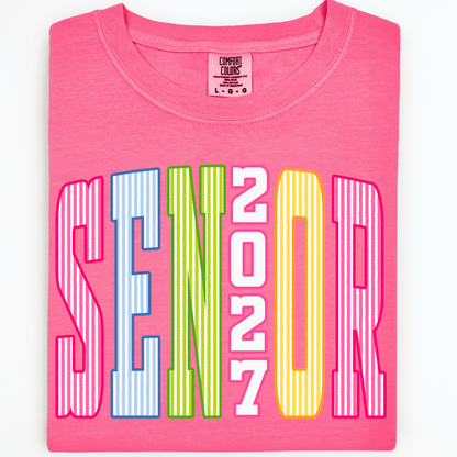 Senior 2027 striped multi colored- DTF&UV