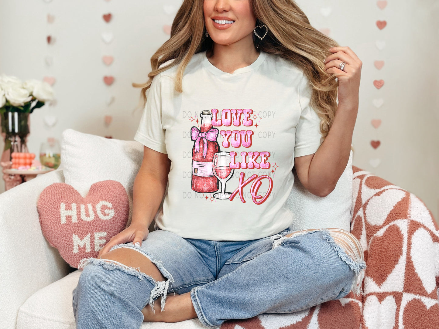 Love You Like XO Faux Sequin DTF