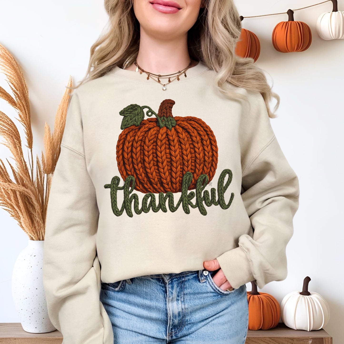 Thankful knit pumpkin-DTF&UV