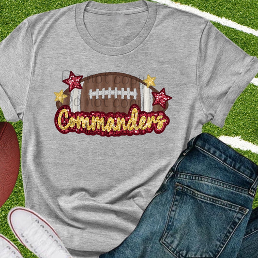 Commanders stars sequin football-DTF