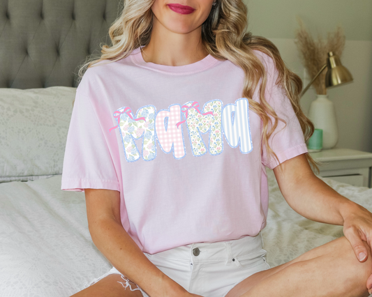 Mama floral preppy font- DTF