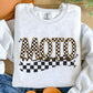 Motto Mama Gold Checkered Faux Embroidery DTF