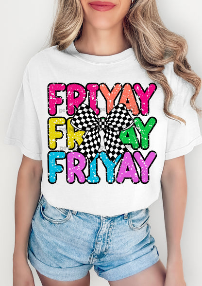 Friyay with Checkered bow- DTF&UV