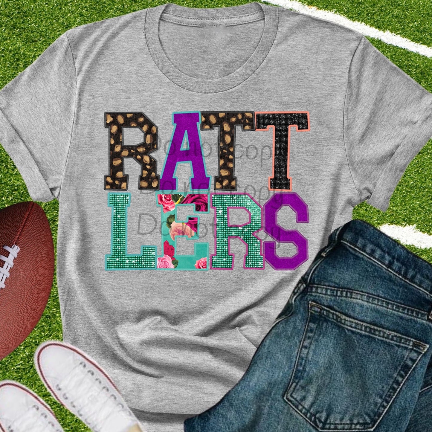 Rattlers faux appliqué words-DTF