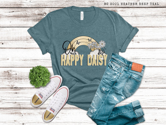 Happy Daisy Yellow Rainbow - DTF