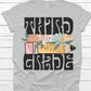 Third grade retro flowers pencil -DTF