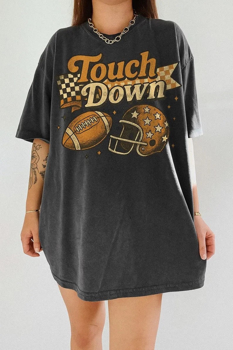 Retro Touchdown football and
Helmet-DTF&UV