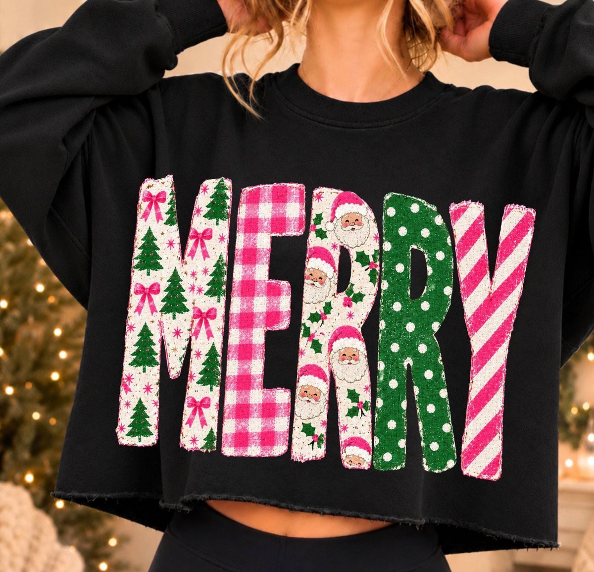 Pink and Green MERRY- DTF&UV