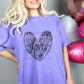Love Heart Repeated Blk DTF