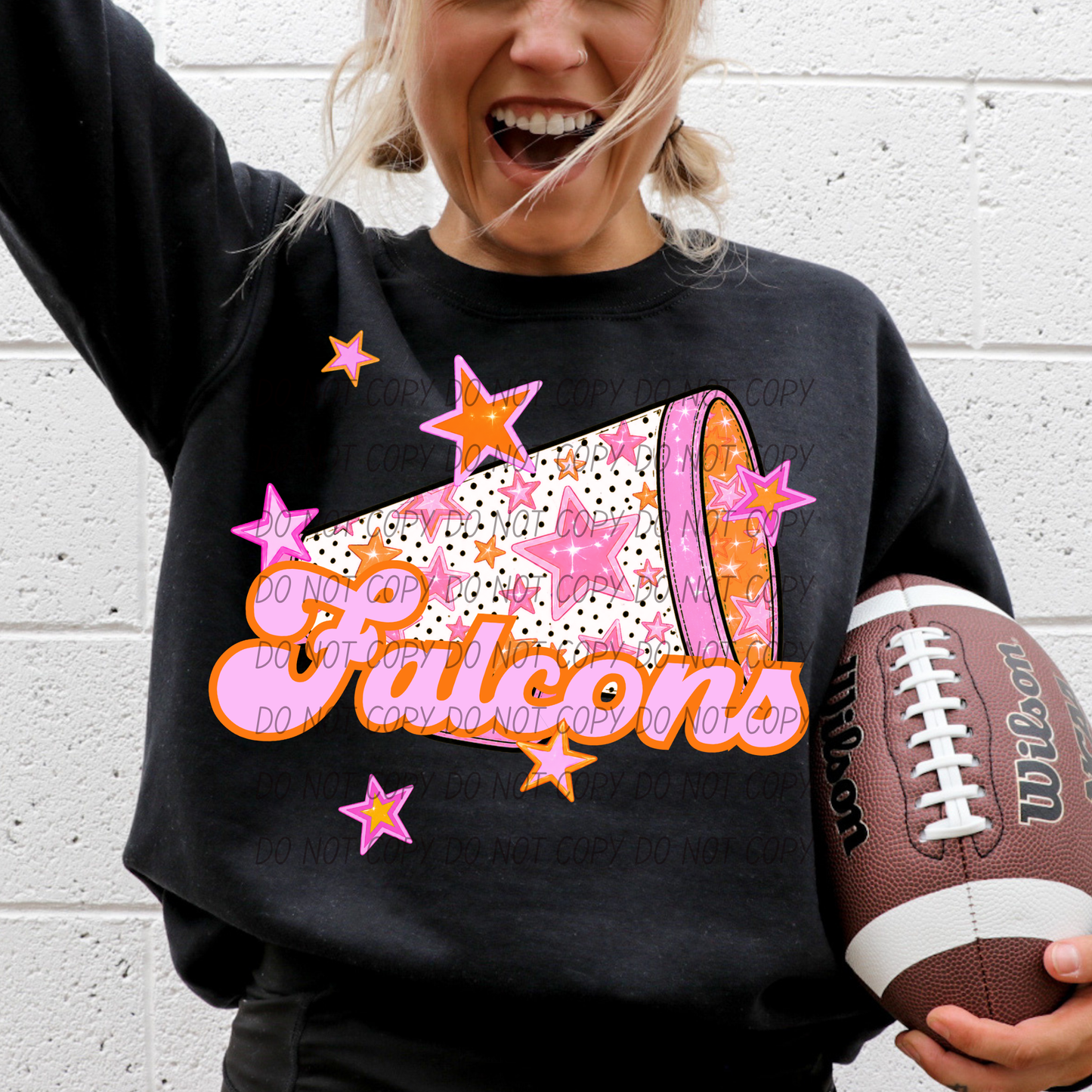 CHEER Pink Orange Stars Mascot (Dropdown)- DTF&UV