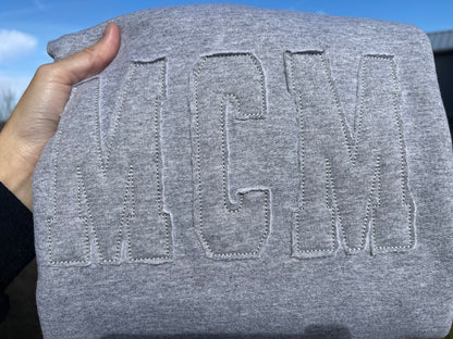 Ragged Edge Embroidered Sweatshirt