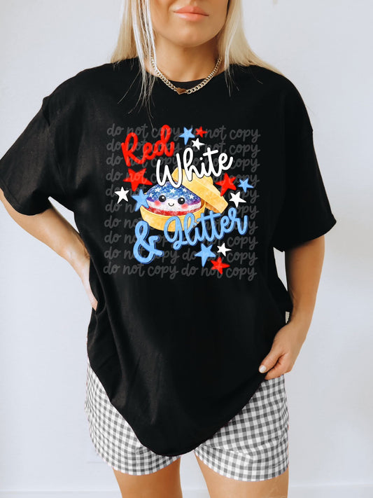 Red White And Glitter -DTF&UV