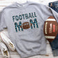 Cow print blue sequin Football mom white stitch-DTF