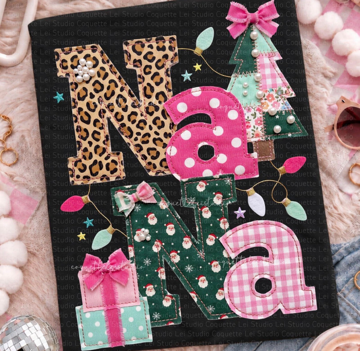 Nana preppy Christmas font- DTF
