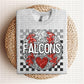 Baseball Mascots Faux Embroidery Checkered Sequins -DTF