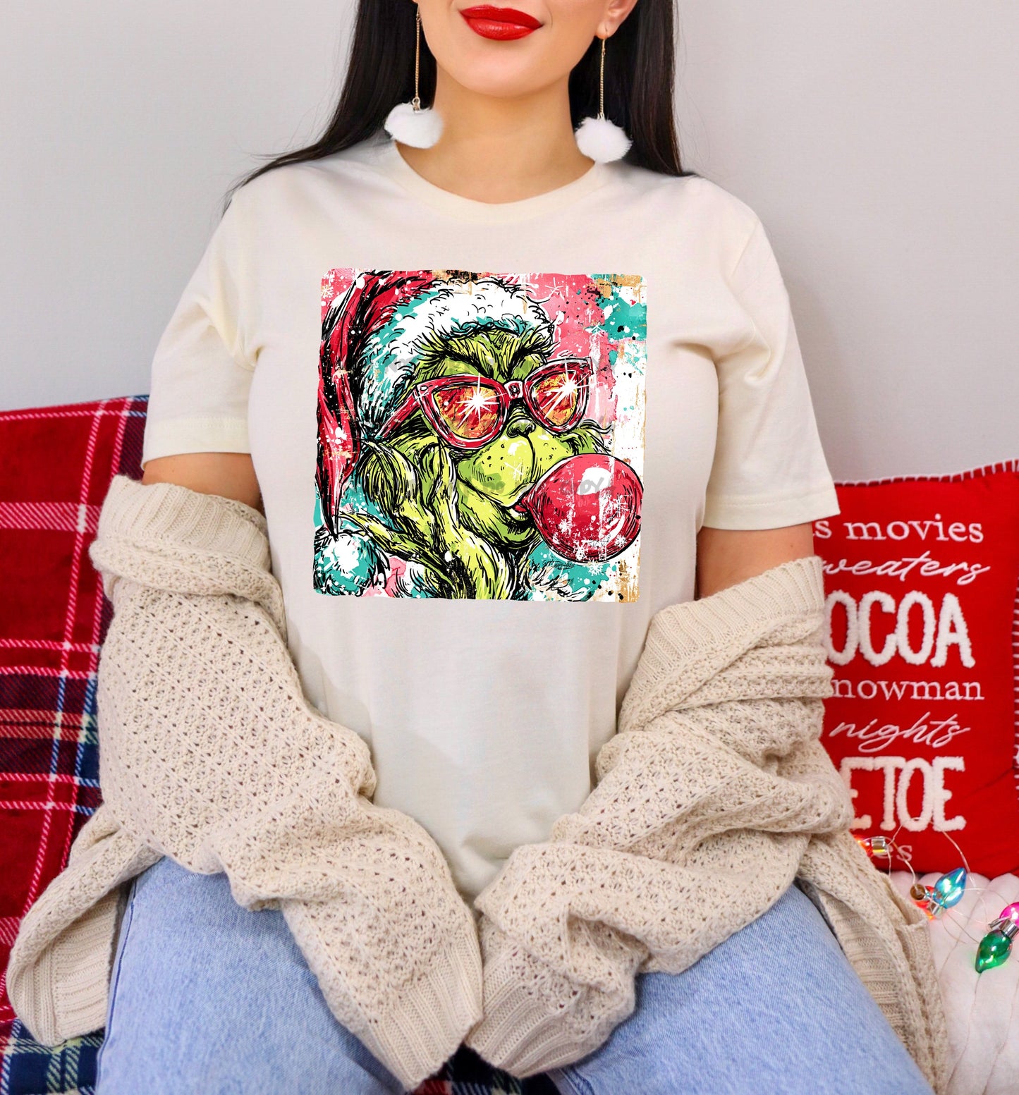 Preppy green Santa with gum-DTF&UV