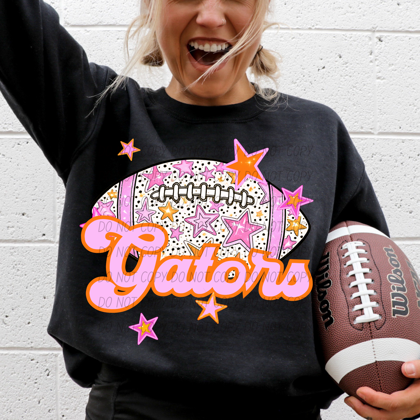 Football Pink Orange Stars Mascot (Dropdown)- DTF&UV