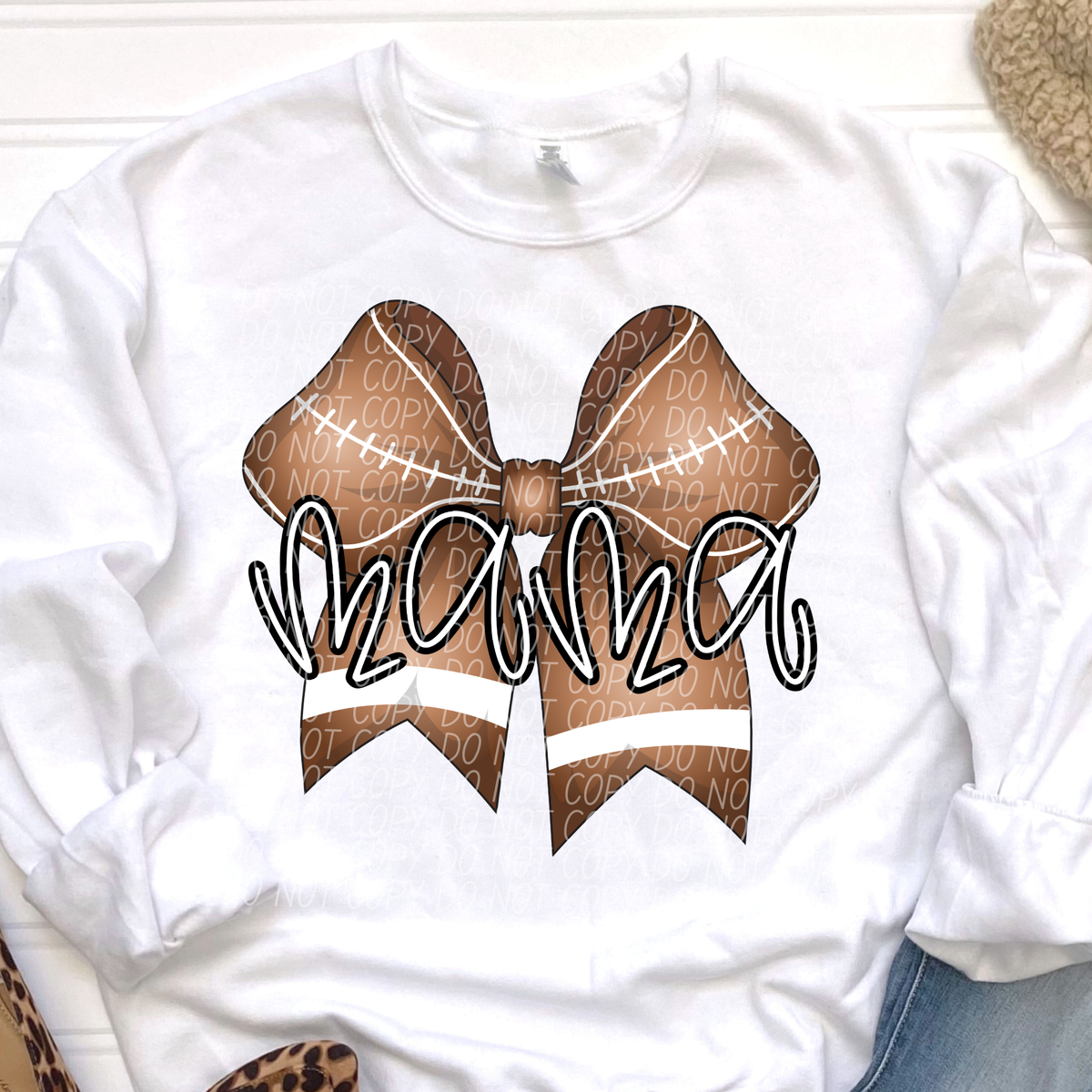 FOOTBALL MAMA BOW-DTF&UV