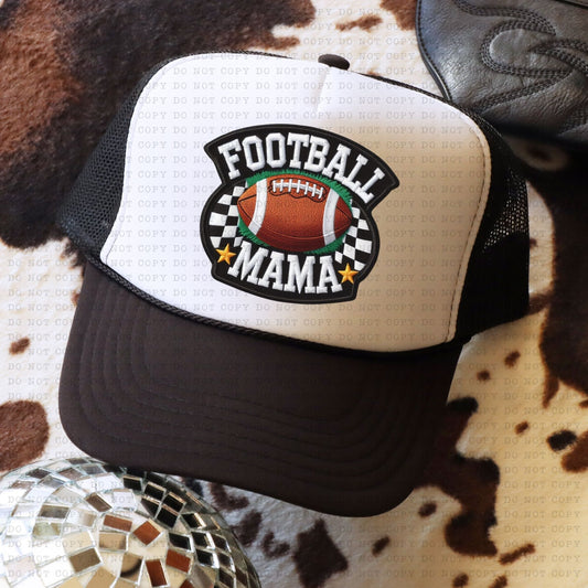 Football Mama Faux Hat Patch -DTF