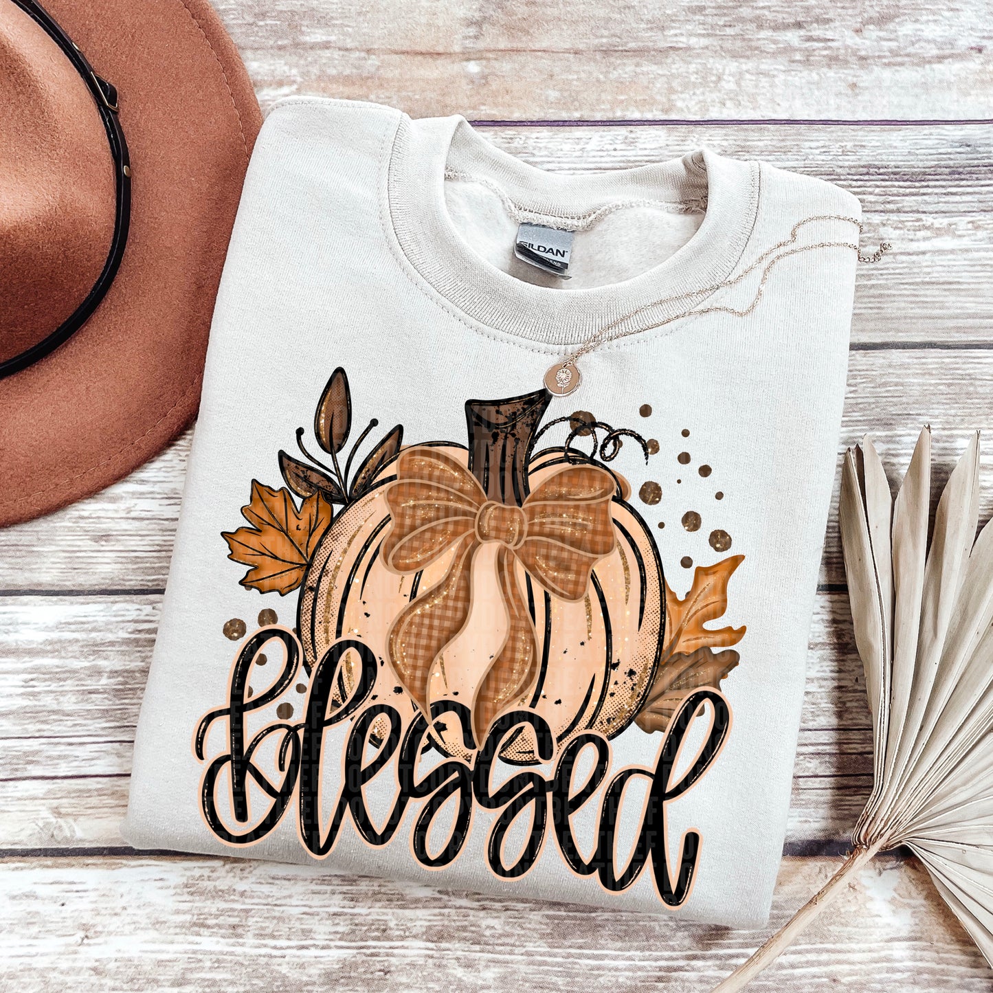 Fall Glitter Pumpkin Blessed-DTF&UV