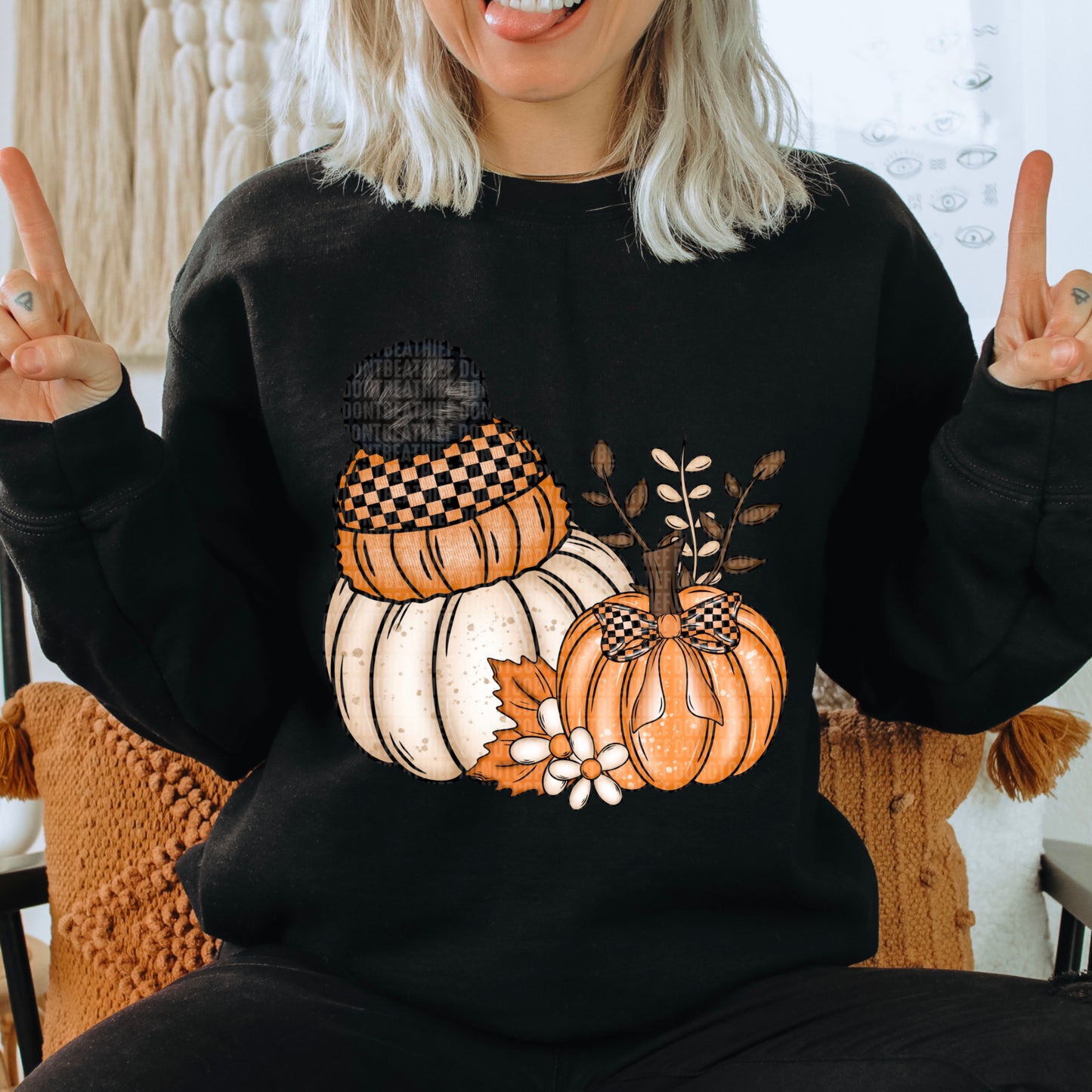 Fall Pumpkins with hat-DTF