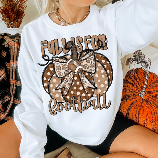 Fall is for football covered bow-DTF