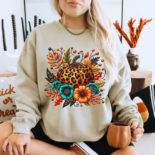 Fall leopard pumpkin floral-DTF