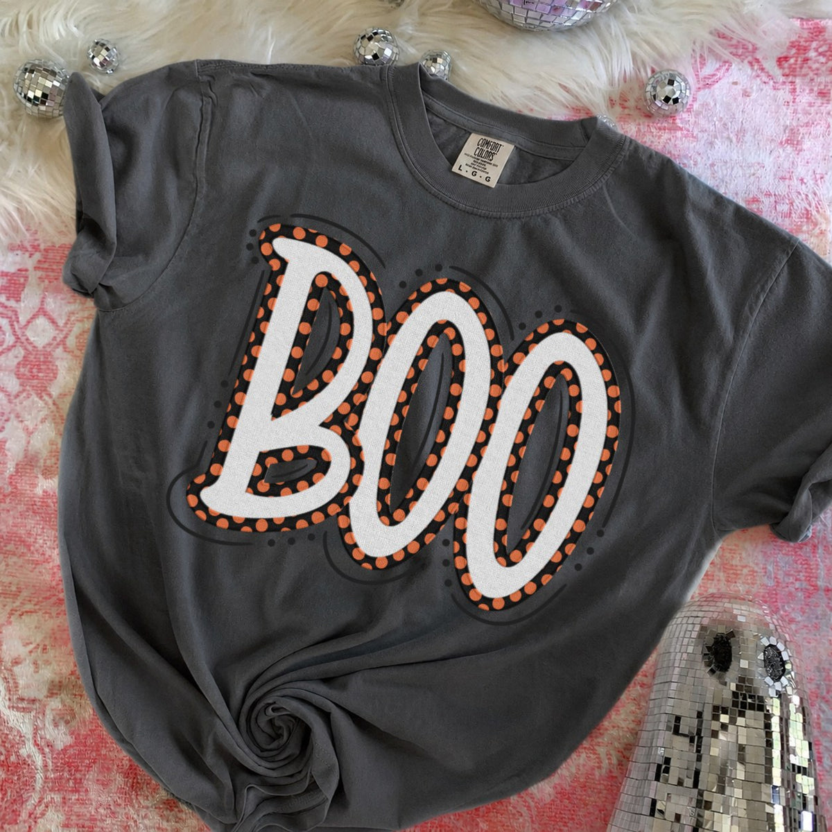 Faux embroidered boo-DTF