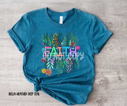 Floral Split Faith-DTF
