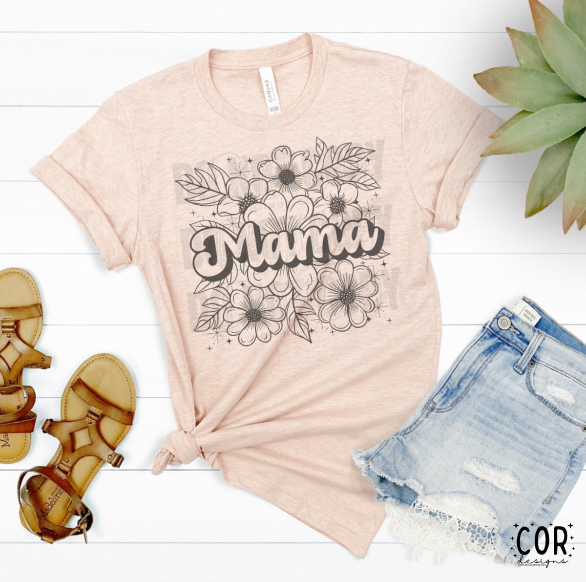 Black Floral Titles DROPDOWN - DTF
