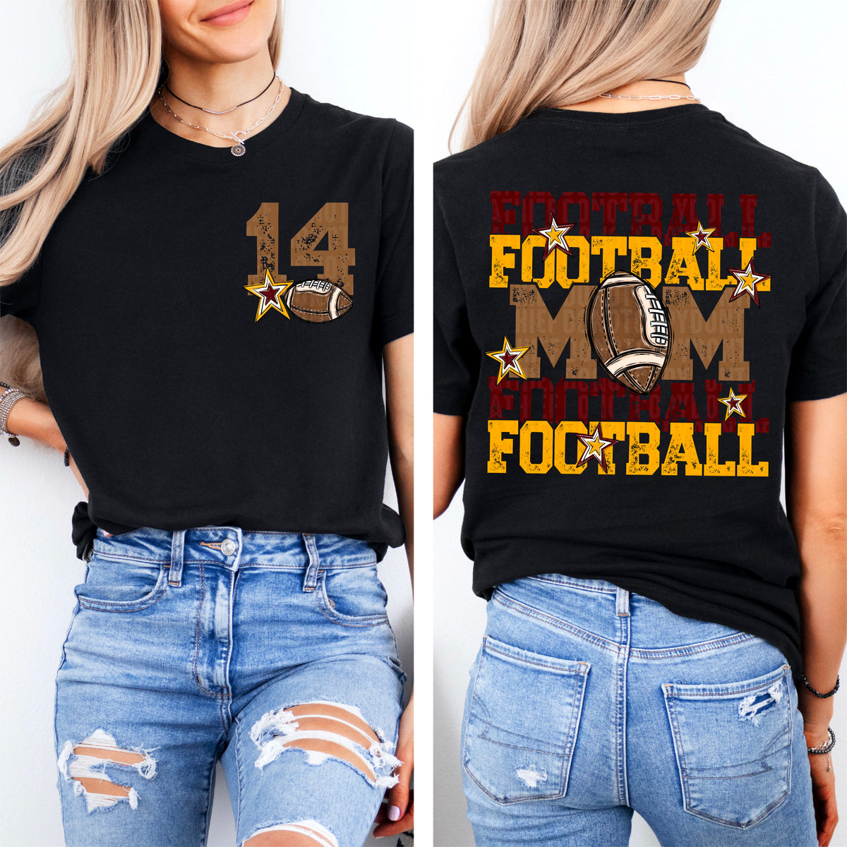 Football Mom-DTF&UV (Includes front and back)( Dropdown) - DTF&UV