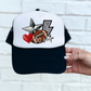 Football star bolt faux hat Patch-DTF