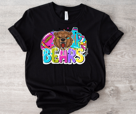 Football and Poms Mascot Bright Bears-dtf