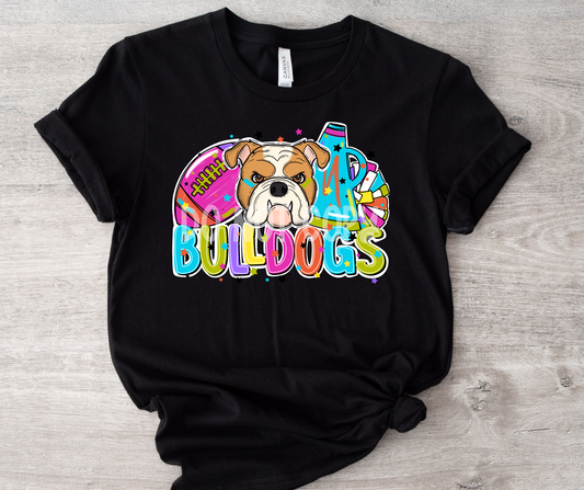 Football and Poms Mascot Bright Bulldogs-DTF