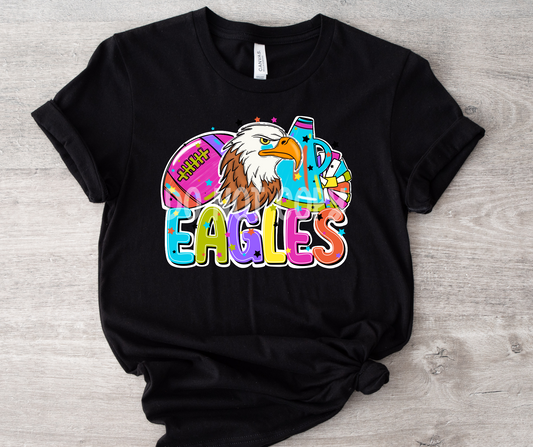 Football and Poms Mascot Bright Eagles-DTF