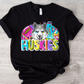 Football and Poms Mascot Bright Huskies-DTF
