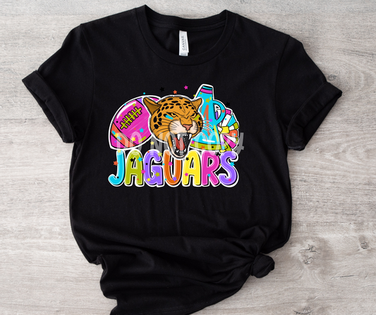 Football and Poms Mascot Bright Jaguars-DTF