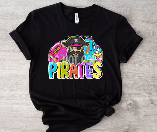 Football and Poms Mascot Bright Pirates-DTF