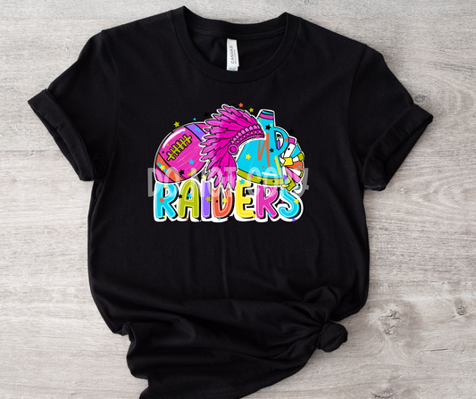 Football and Poms Mascot Bright Raiders-DTF