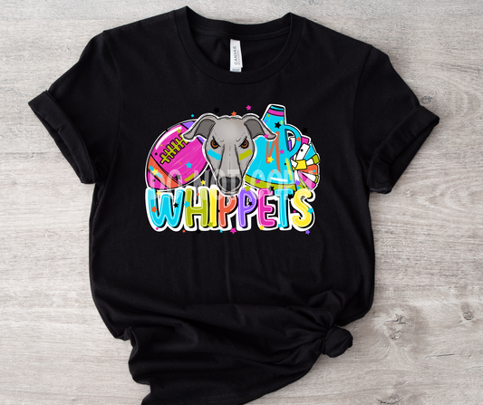 Football and Poms Mascot Bright Whippets-DTF